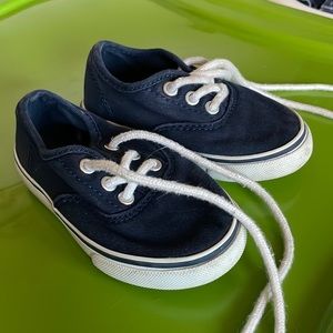 Janie and Jack navy canvas lace ups toddler 6